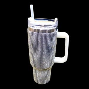 White Rhinestone tumbler